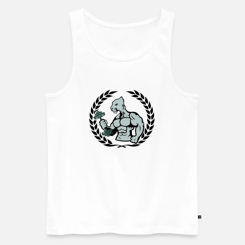 bodybuilder jaguar - Männer Premium Bio Tank Top - Weiß