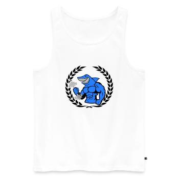 shark shark bodybuilding dumbbell - Men's Premium Organic Tank Top - white - Front - Michal (187cm)