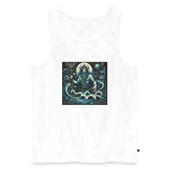 Vodianoï : l’ des eaux dans la mythologie slave - Débardeur bio Premium Homme - blanc - Devant - Michal (187cm)