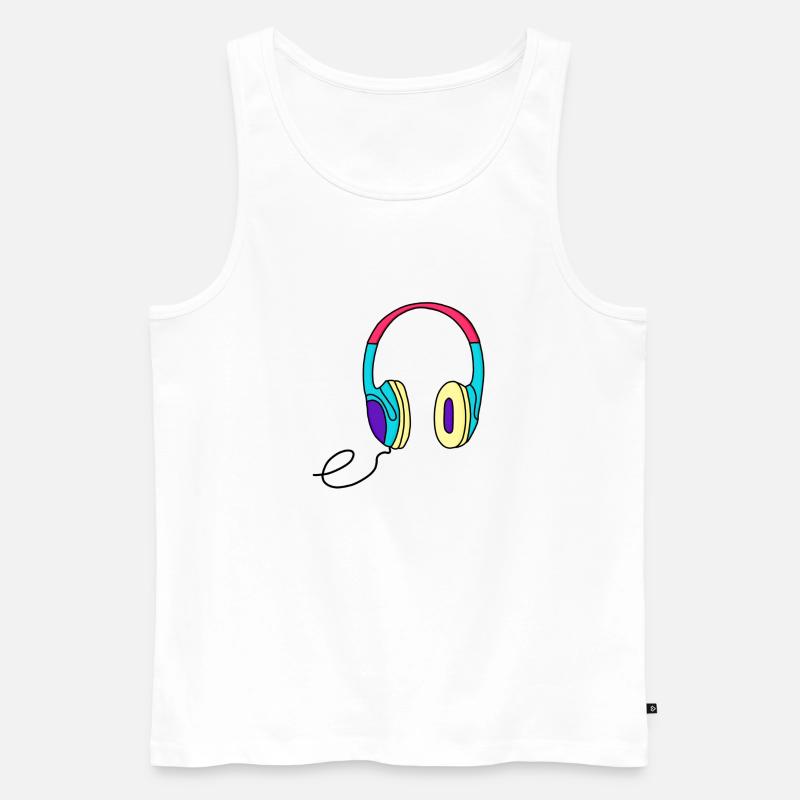Kopfhörer - Männer Premium Bio Tank Top - Weiß