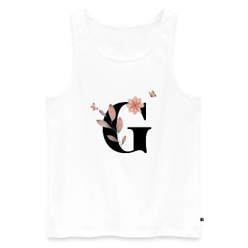 Letter g wildflowers watercolors - Men's Premium Organic Tank Top - white - Front - AI Model Male 178 light (178cm)