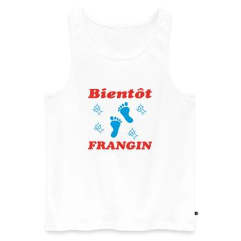 SOON BROTHER - Men's Premium Organic Tank Top - white - Front - Michal (187cm)