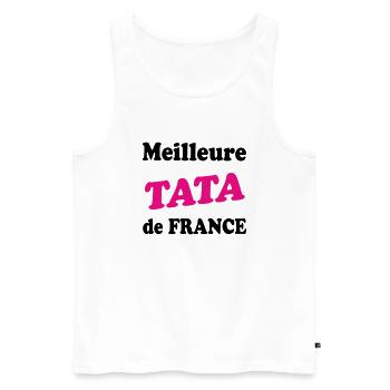 Best TATA in France - Men's Premium Organic Tank Top - white - Front - Michal (187cm)