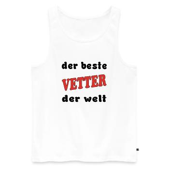 Der beste VETTER COUSIN der welt - Débardeur bio Premium Homme - blanc - Devant - Michal (187cm)