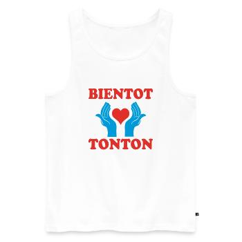SOON TO BE UNCLE - Men's Premium Organic Tank Top - white - Front - Michal (187cm)