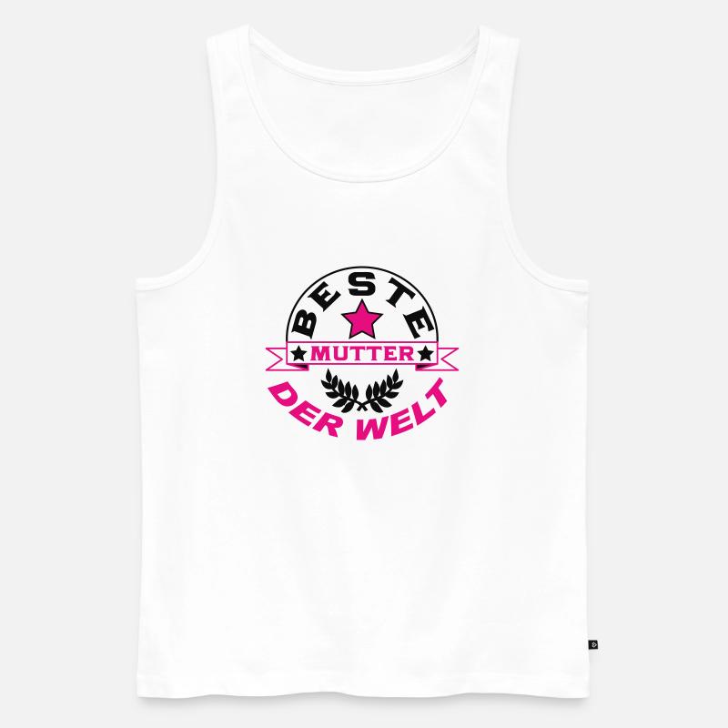 BESTE MUTTER DER WELT - Männer Premium Bio Tank Top - Weiß