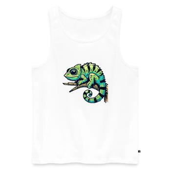 Caméléon - Débardeur bio Premium Homme - blanc - Devant - Michal (187cm)