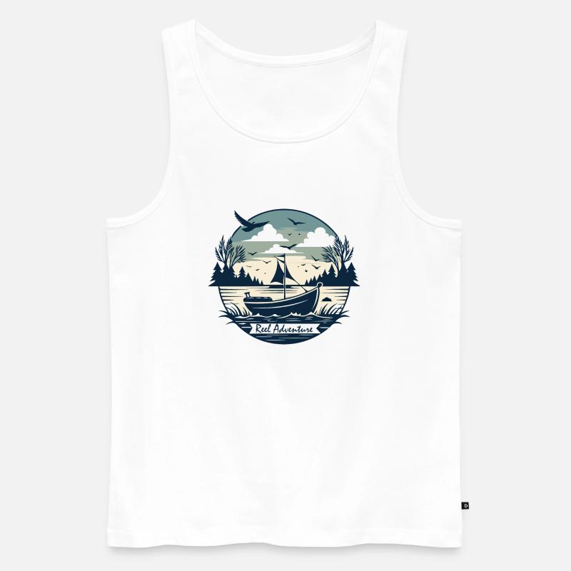 BOOTE, ROLLENABENTEUER - Männer Premium Bio Tank Top - Weiß