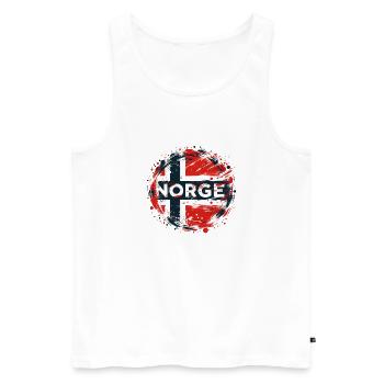 Norge Norvège Norvège Drapeau de la Norvège - Débardeur bio Premium Homme - blanc - Devant - AI Model Male 178 light (178cm)