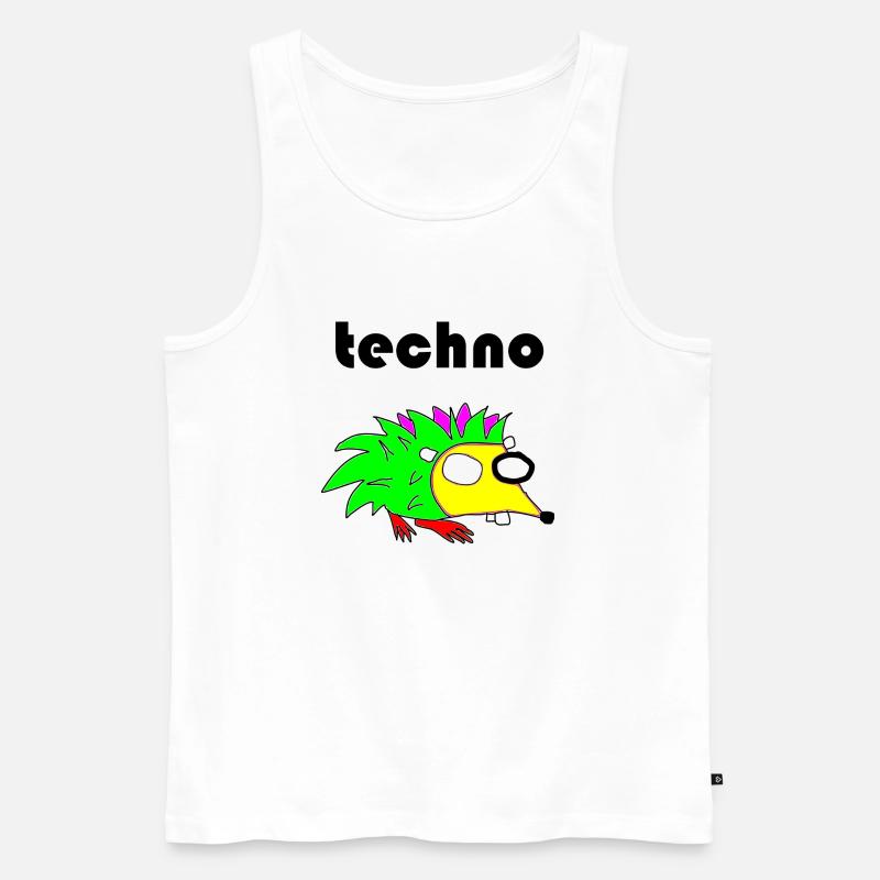 techno igel - Männer Premium Bio Tank Top - Weiß