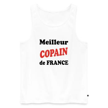 Meilleur COPAIN de france - Débardeur bio Premium Homme - blanc - Devant - Michal (187cm)
