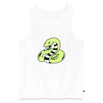 snake 02 - Männer Premium Bio Tank Top - Weiß - Vorne - AI Model Male 178 light (178cm)