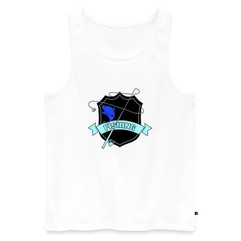 Copie des armoiries de la pêche - Débardeur bio Premium Homme - blanc - Devant - Michal (187cm)