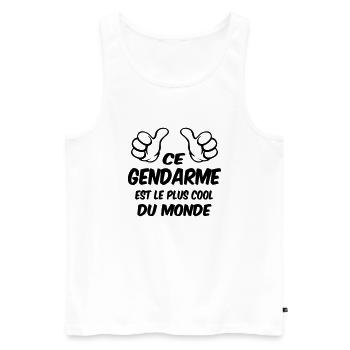 BEST GENDARME - Men's Premium Organic Tank Top - white - Front - Michal (187cm)