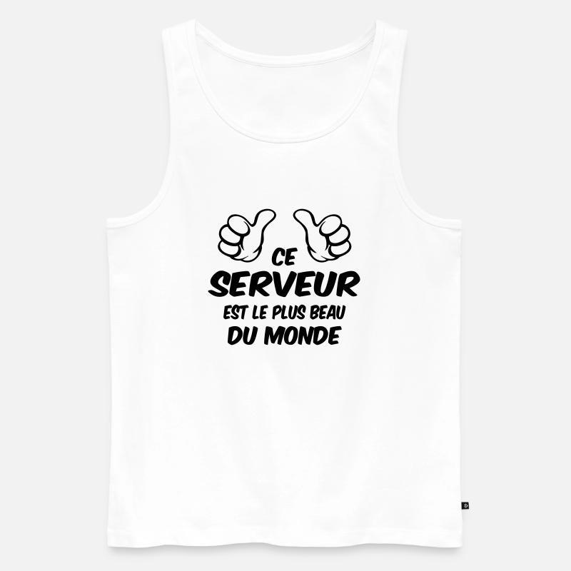 BESTER SERVER - Männer Premium Bio Tank Top - Weiß