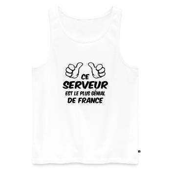BESTER SERVER - Männer Premium Bio Tank Top - Weiß - Vorne - Michal (187cm)