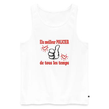 ELU MEILLEUR POLICIER DE TOUS LES TEMPS - Débardeur bio Premium Homme - blanc - Devant - Michal (187cm)