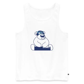 drôle DJ ours polaire mixeur Cool fête musique ours - Débardeur bio Premium Homme - blanc - Devant - AI Model Male 178 light (178cm)