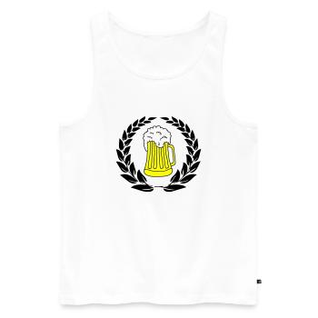 bier wappen 02 - Männer Premium Bio Tank Top - Weiß - Vorne - AI Model Male 178 light (178cm)
