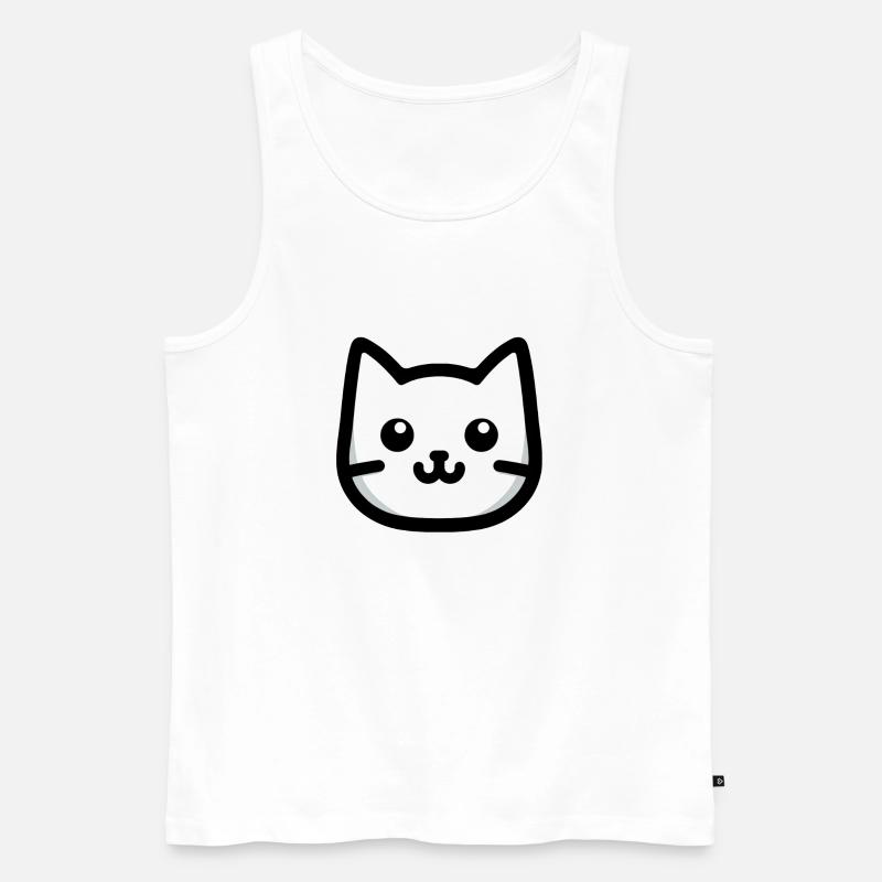 Einfaches Katzendesign - Männer Premium Bio Tank Top - Weiß