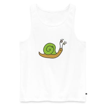 Escargot - Débardeur bio Premium Homme - blanc - Devant - Michal (187cm)