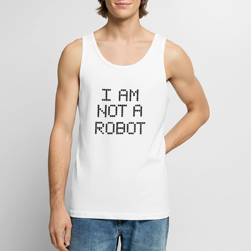 Digital alphabet script not a robot Men's Premium Organic Tank Top