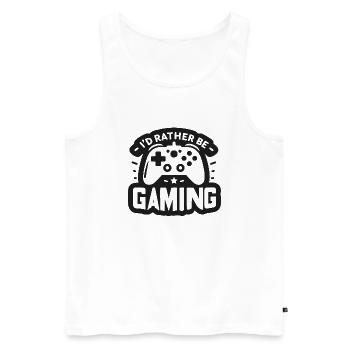 I’d Rather Be Gaming - Men's Premium Organic Tank Top - white - Front - Michal (187cm)