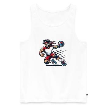 Le pirate handbaleur - Débardeur bio Premium Homme - blanc - Devant - Michal (187cm)