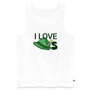 Ich liebe Hüte - Männer Premium Bio Tank Top - Weiß - Vorne - Michal (187cm)