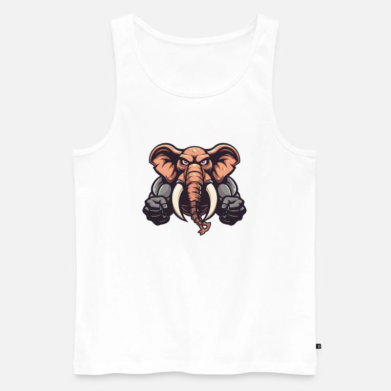 Elefant Tier Comic - Männer Premium Bio Tank Top - Weiß