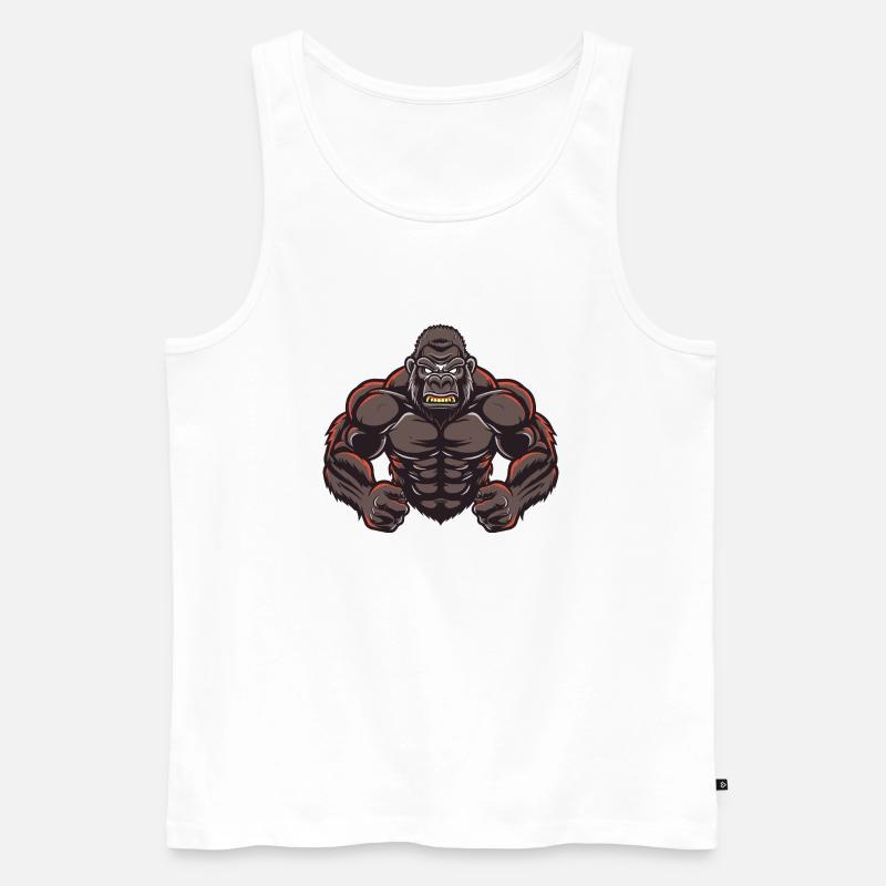 Gorilla Stark Comic - Männer Premium Bio Tank Top - Weiß