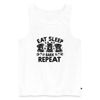Eat Sleep Bark Repeat - Men's Premium Organic Tank Top - white - Front - Michal (187cm)