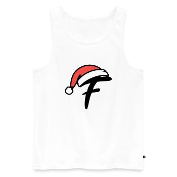 Letter F Christmassy - Men's Premium Organic Tank Top - white - Front - AI Model Male 178 light (178cm)