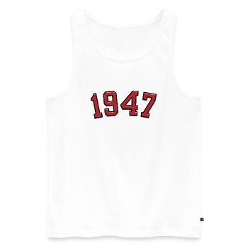 Sport year of birth 1947 - Men's Premium Organic Tank Top - white - Front - Michal (187cm)