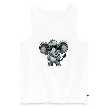 Elephant Sunglasses - Men's Premium Organic Tank Top - white - Front - Michal (187cm)