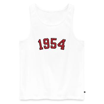Sport birth year 1954 - Men's Premium Organic Tank Top - white - Front - AI Model Male 178 light (178cm)