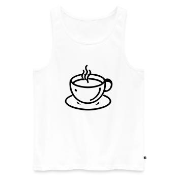 tasse à café café thé - Débardeur bio Premium Homme - blanc - Devant - Michal (187cm)