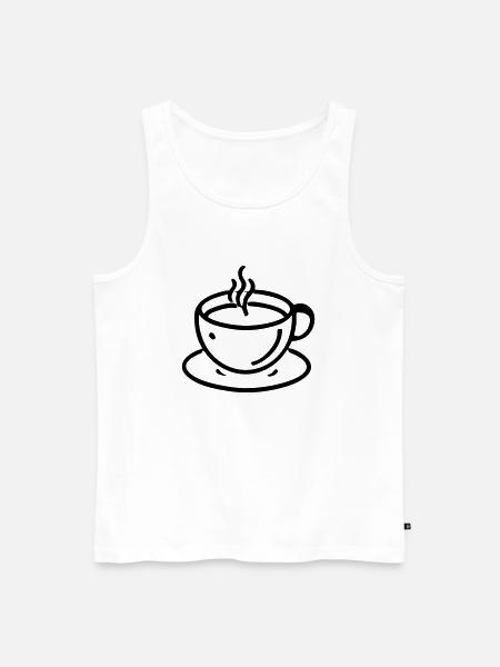 coffee cup coffee tea - Men's Premium Organic Tank Top - white
