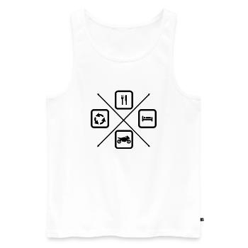 The life cycle of a motorcyclist - Men's Premium Organic Tank Top - white - Front - AI Model Male 178 light (178cm)