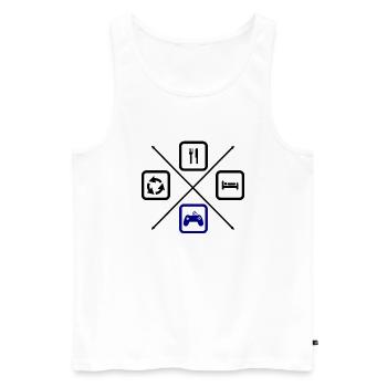 Le cycle de vie d’un gamer, gamer, gaming - Débardeur bio Premium Homme - blanc - Devant - AI Model Male 178 light (178cm)