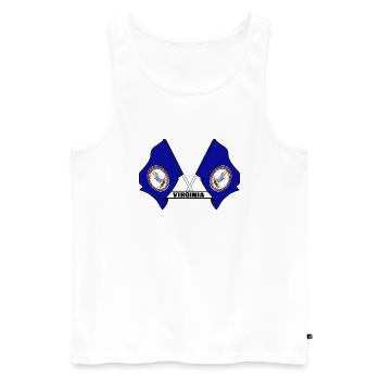 Zwei Flaggen mit dem Text VIRGINIA - Männer Premium Bio Tank Top - Weiß - Vorne - Michal (187cm)