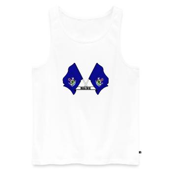 wee flags text MAINE - Männer Premium Bio Tank Top - Weiß - Vorne - Michal (187cm)