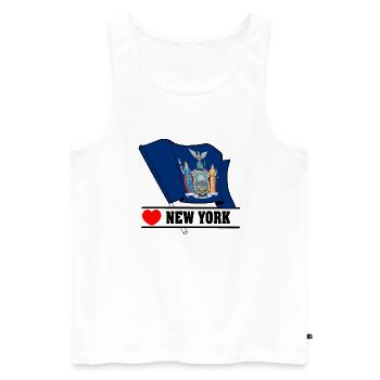 Flag New York heart NEW YORK - Men's Premium Organic Tank Top - white - Front - AI Model Male 178 light (178cm)