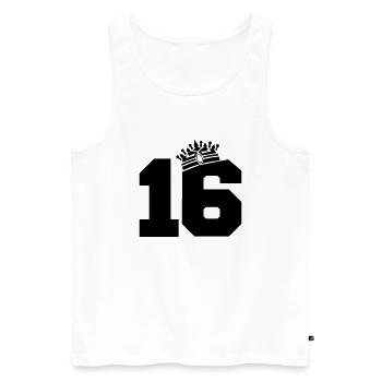16 king - Männer Premium Bio Tank Top - Weiß - Vorne - Michal (187cm)