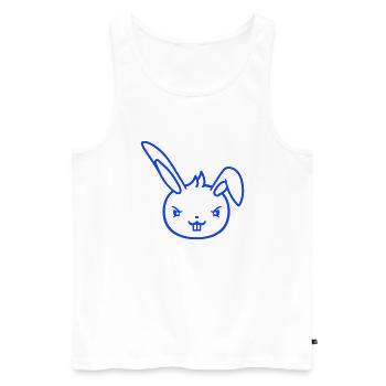 Hase Böser Blick Frech Cool Entschlossen Lustig - Männer Premium Bio Tank Top - Weiß - Vorne - Michal (187cm)