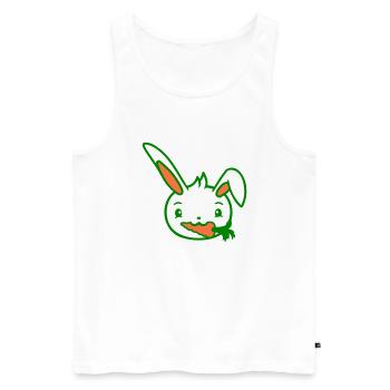 bunny carrot carrot mouth eat hunger delicious vegetables - Men's Premium Organic Tank Top - white - Front - Michal (187cm)