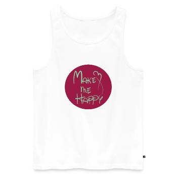 Mach mich glücklich - Männer Premium Bio Tank Top - Weiß - Vorne - Michal (187cm)