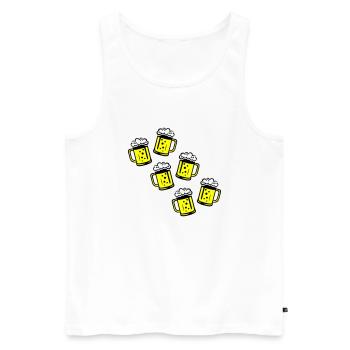 Beer Beer Mug Icon - Men's Premium Organic Tank Top - white - Front - AI Model Male 178 light (178cm)