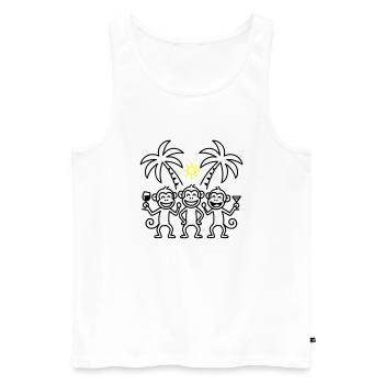 Singes de fête Palmiers de vacances - Débardeur bio Premium Homme - blanc - Devant - Michal (187cm)