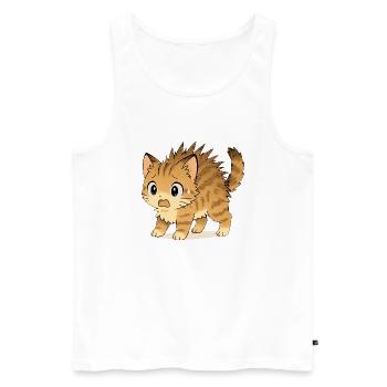 Cat - Men's Premium Organic Tank Top - white - Front - AI Model Male 178 light (178cm)